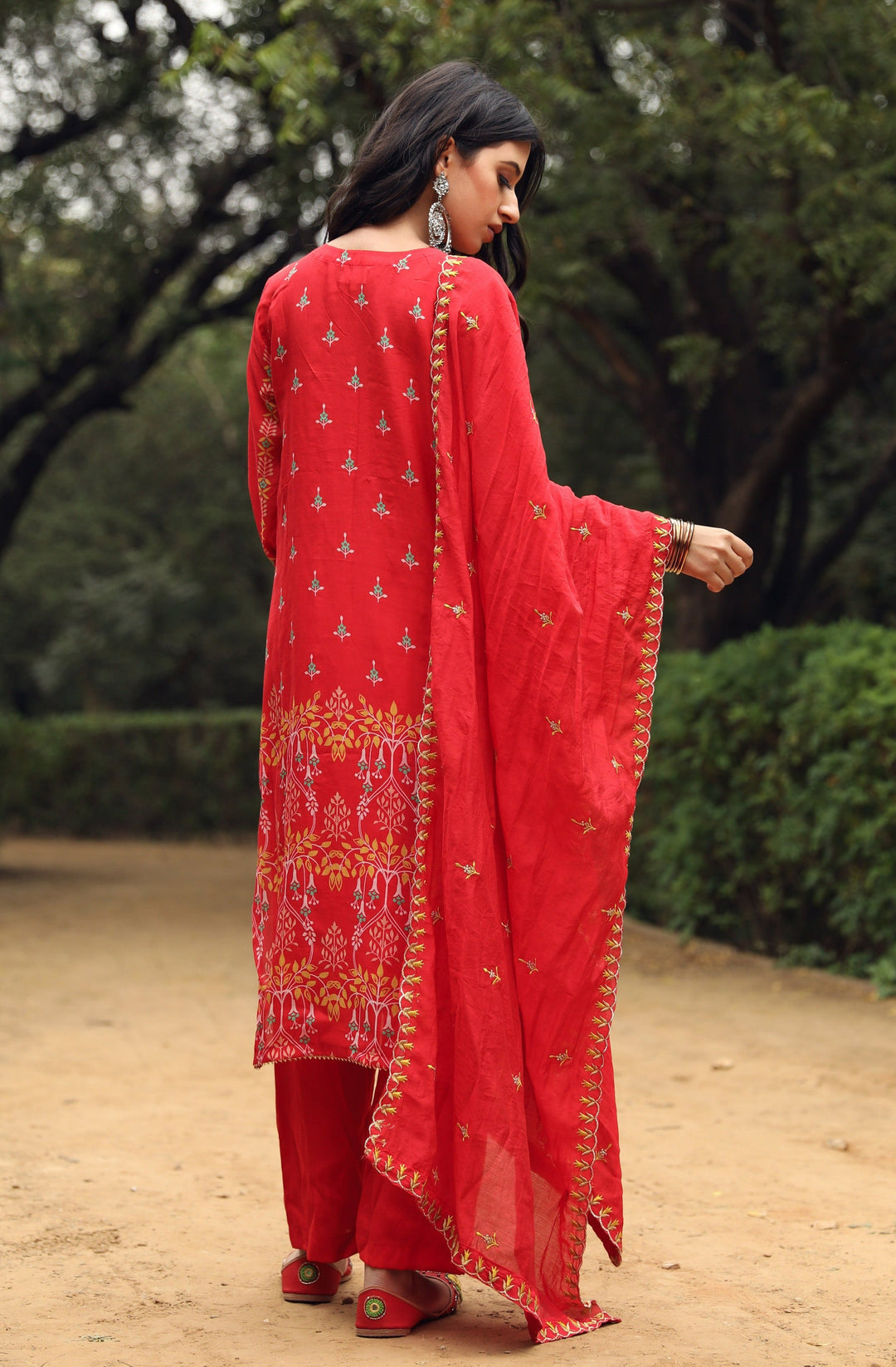 Tanaz Red Straight Set Gulabo Jaipur