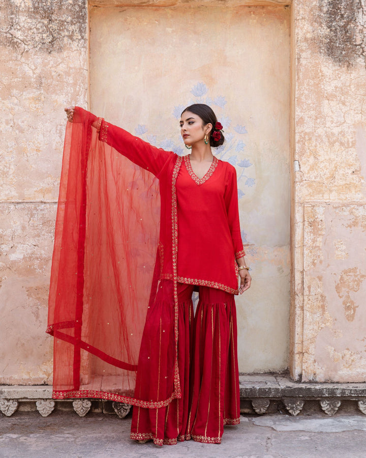 UMRAO RED SET Gulabo Jaipur