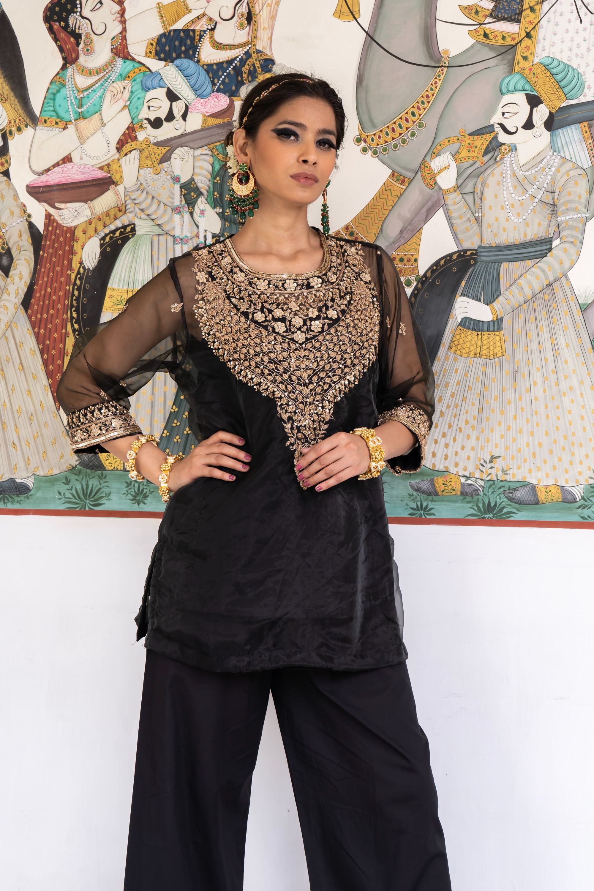 Rakhi Special Black Sequence Work Straight Salwar Suit