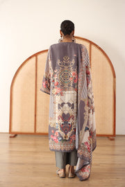 Zara Grey Straight Kurta Set With Dupatta 2