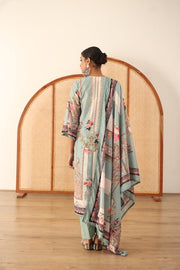 Zara Sky Straight Kurta Set With Dupatta 4