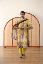 Zara Yellow Straight Kurta Set With Dupatta 5